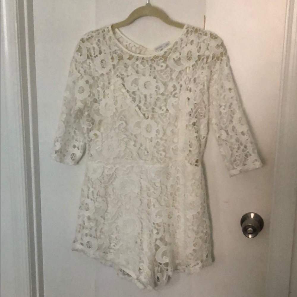 White Zara romper size L
